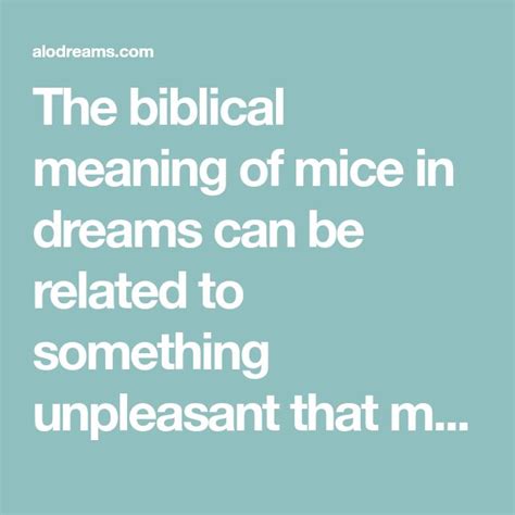 The Significance of Mice in the Realm of Dreams