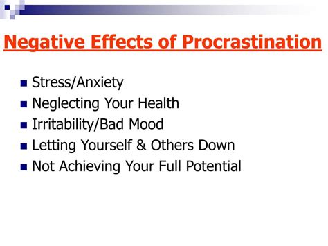 The Significant Consequences of Procrastination: Impact on Efficiency and Psychological Well-being