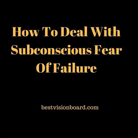 The Subconscious Fear of Failure