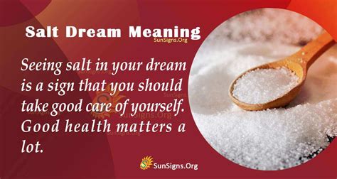 The Symbolic Meaning of Salt in Dreams