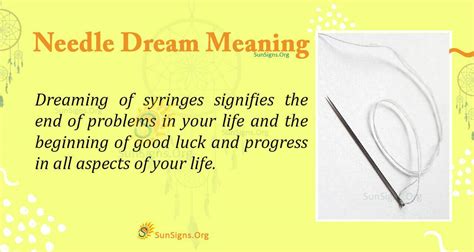 The Symbolic Meanings of Needles in Dreams