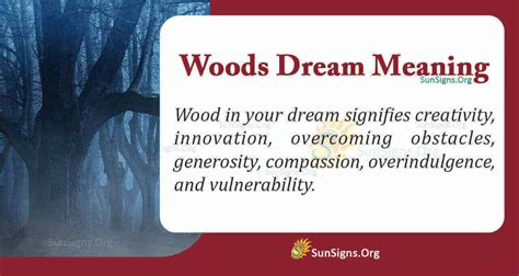 The Symbolic Representation of Towering Woods in Dreams