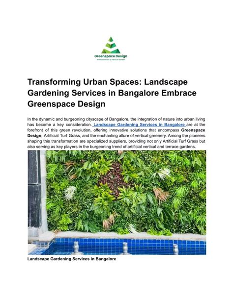 Transforming Urban Spaces: Embracing the Serenity of Leafy Landscapes