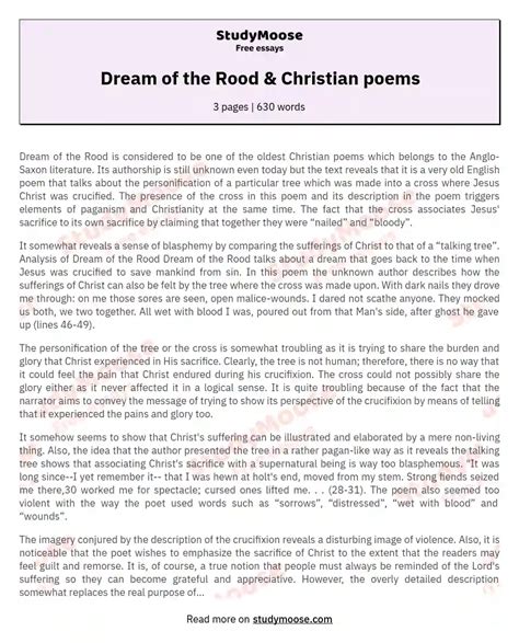 Understanding the Symbolic Christianity in the Poem "Dream About Rood"