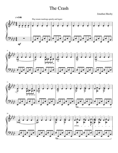 Unleash Your Creativity and Interpretation with "Dream About the Crash" Piano Notation