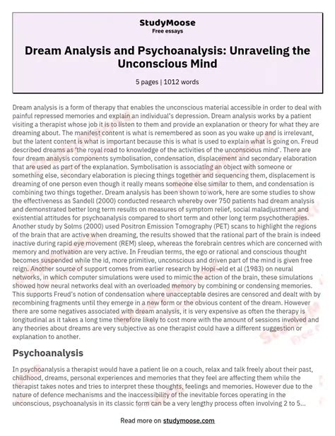 Unraveling the Unconscious: How Dream Analysis can Reveal Hidden Health Issues