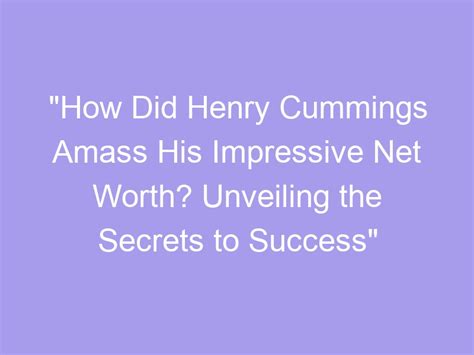 Unveiling the Secrets of Christy Cummings' Success