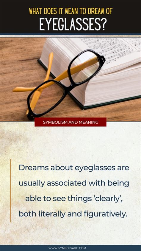 Various Dream Situations involving Spectacles and their Meanings