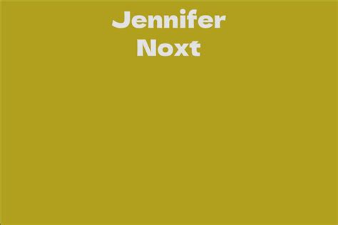 What's Coming Up for Jennifer Noxt? Exciting Projects on the Horizon